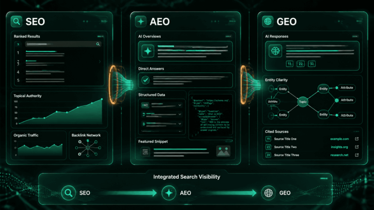seo vs aeo vs geo - New Hero